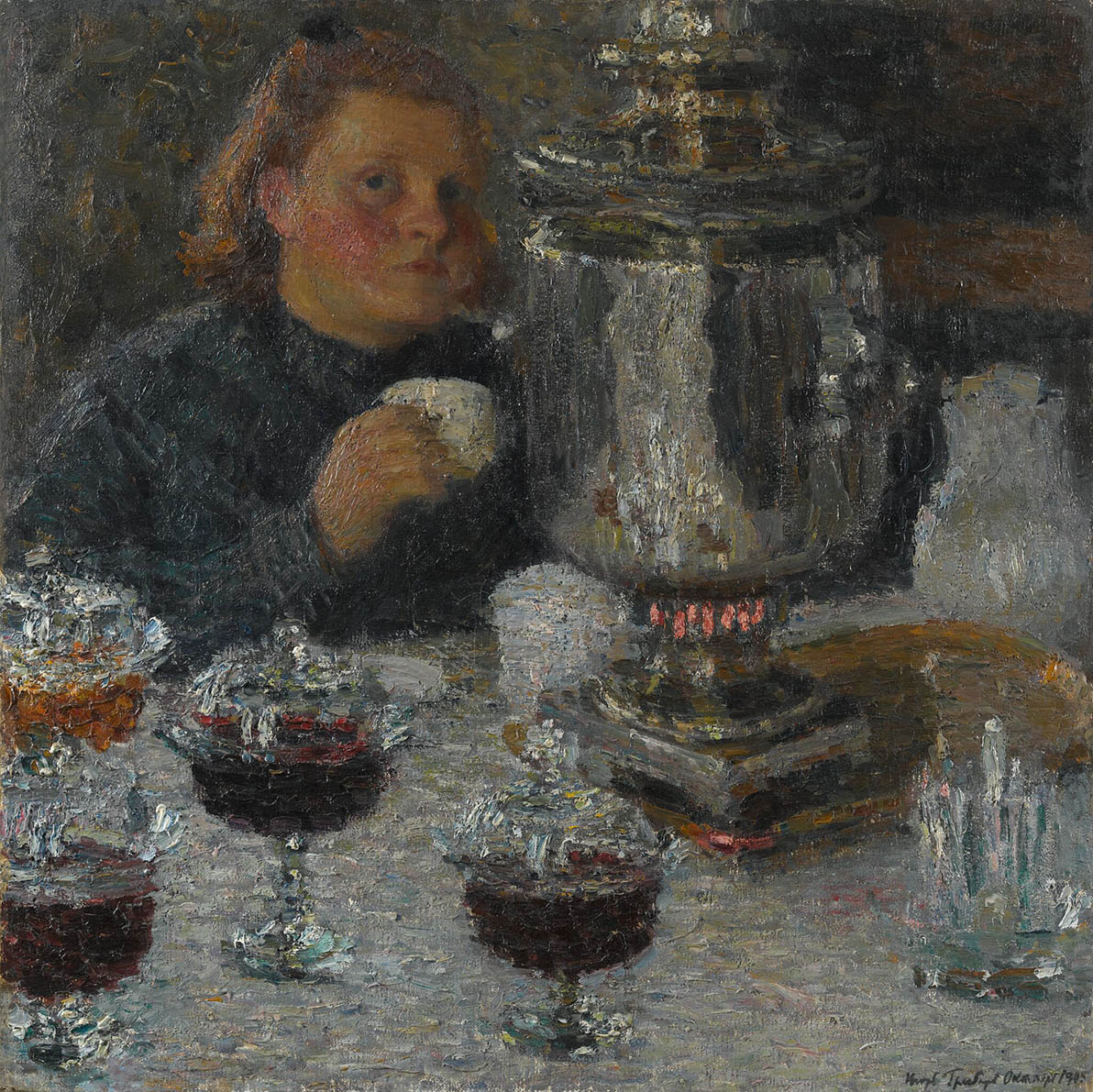 Игорь Грабарь. За самоваром. 1905. Холст, масло.