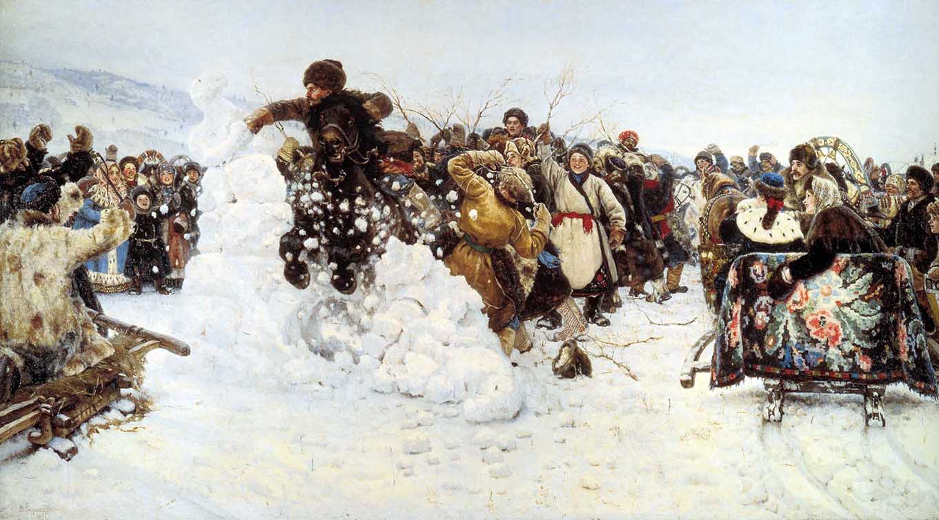 Василий Суриков. Взятие снежного городка. 1891. Холст, масло.